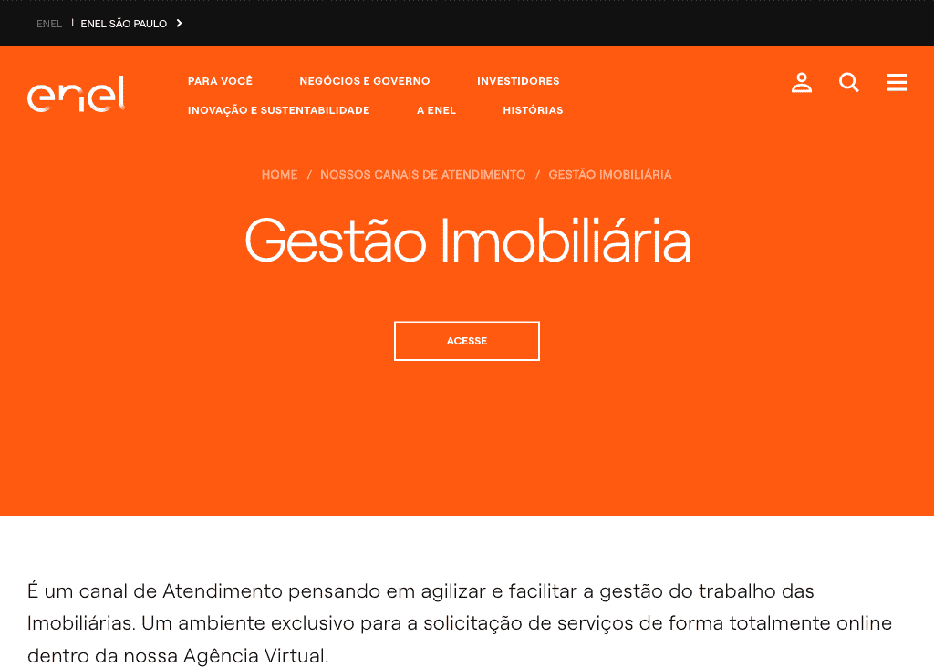 Contas / Enel / SP / Gestão Imobiliária