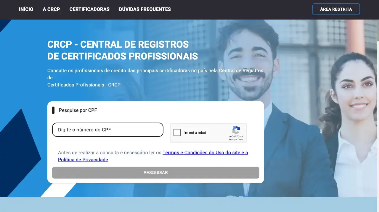 CRCP / Central de Registros de Certificados Profissionais