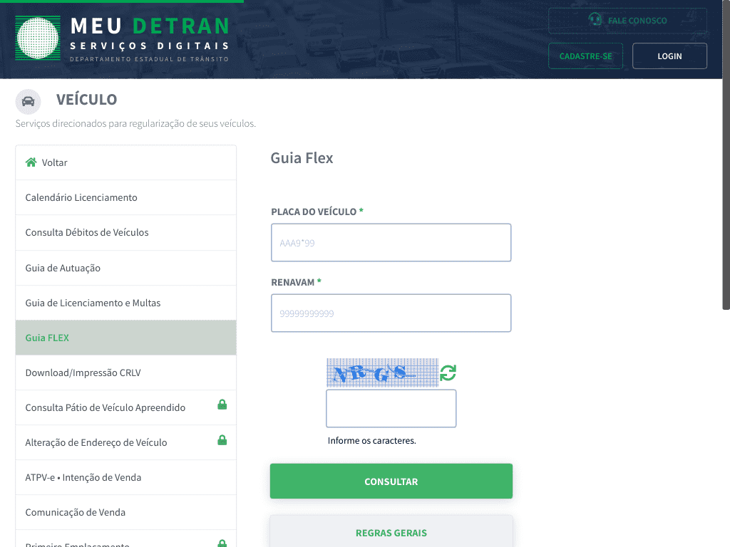 DETRAN / MS / Guia Flex / Multas