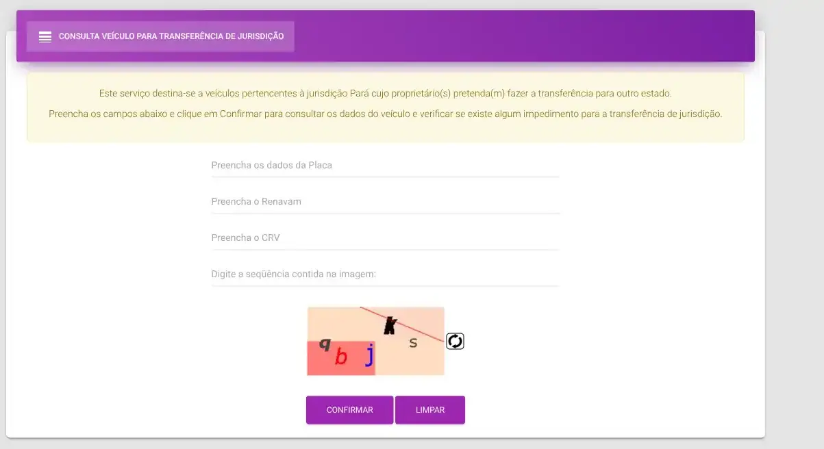 Detran / PA / Transferência de Jurisdição