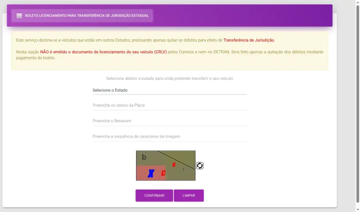 DETRAN / PA / Transferência de Estado