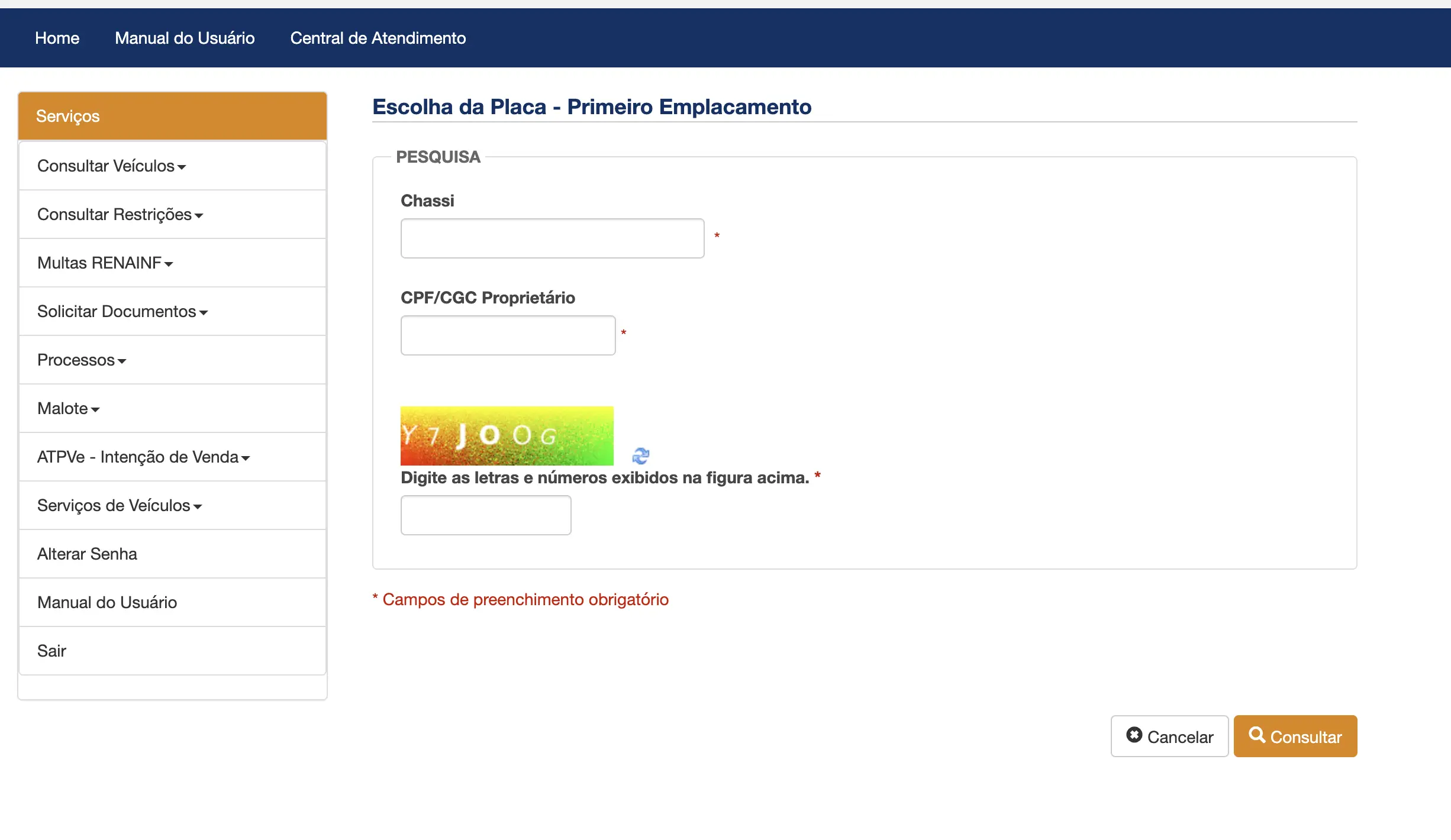 ECRVSP / Documentos / Escolha da Placa