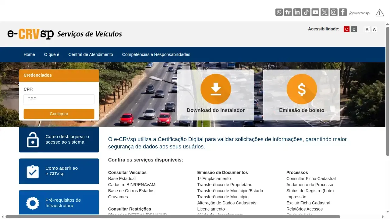 ECRVSP / Documentos / Impressão Baixa de Veículo