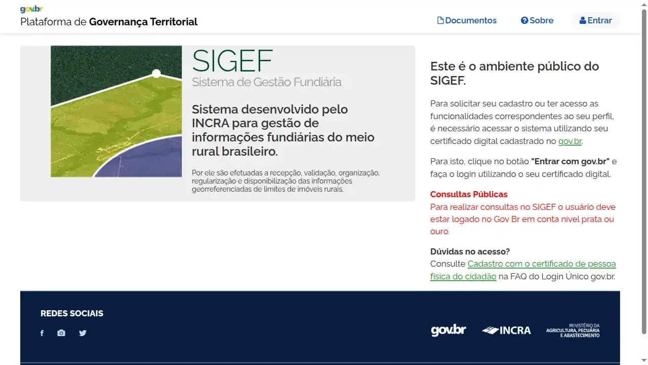 INCRA / SIGEF / Planta