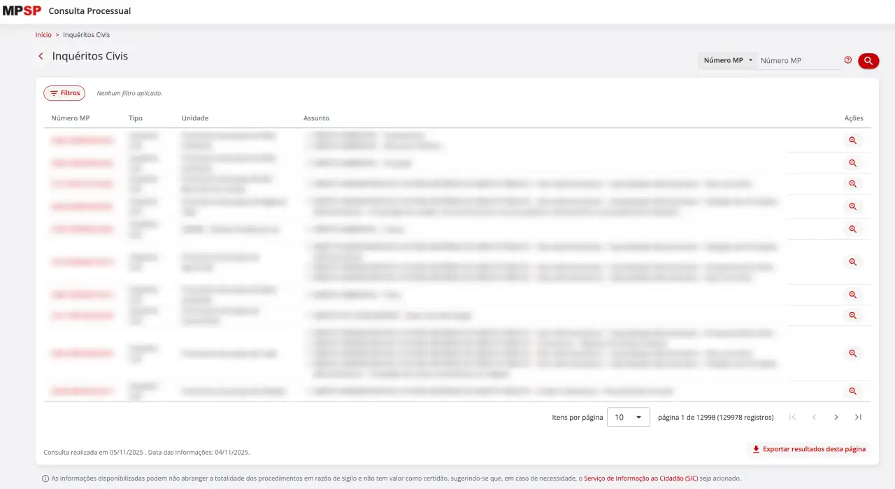 Ministério Público / SP / Inquérito Civil