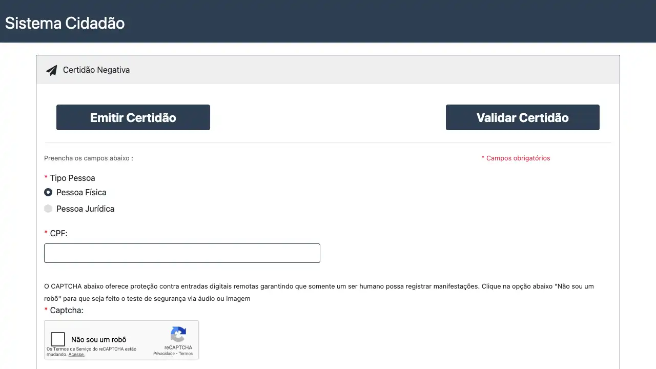 MPF / Certidão Negativa
