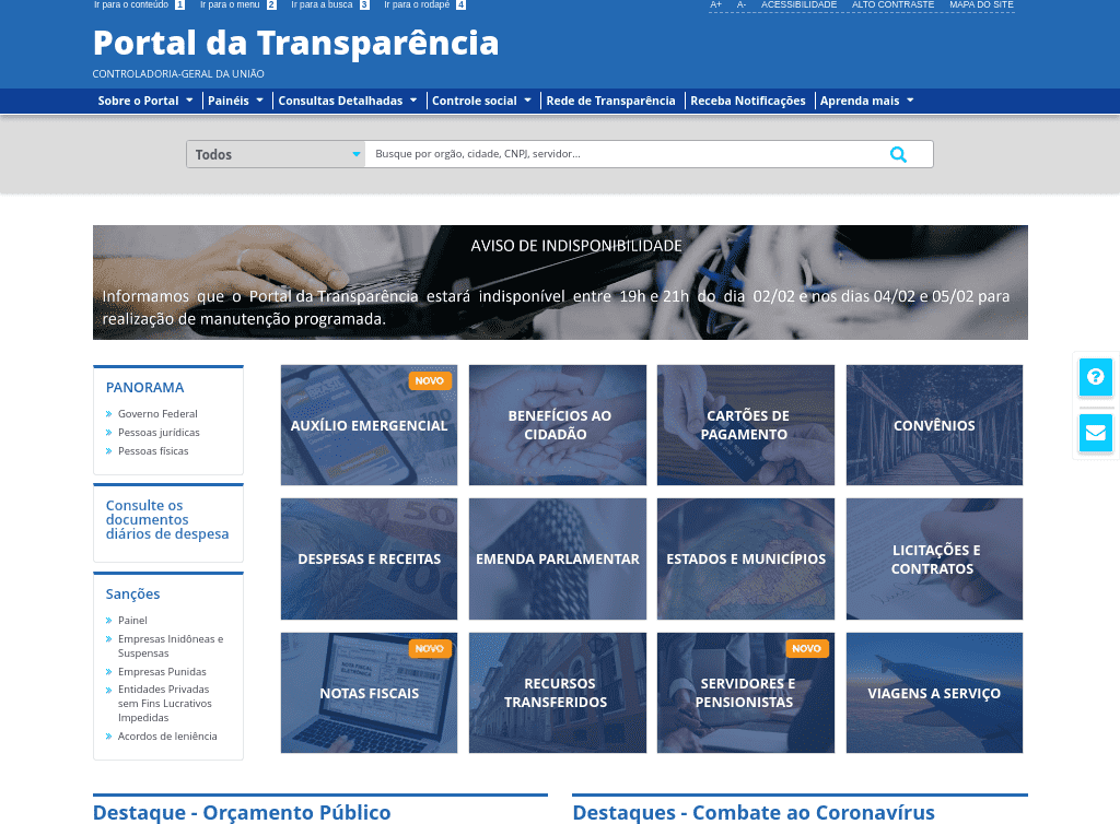 Portal da Transparência / Busca