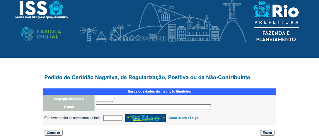 Prefeitura / RJ / Rio de Janeiro / Certidão Negativa de Débitos