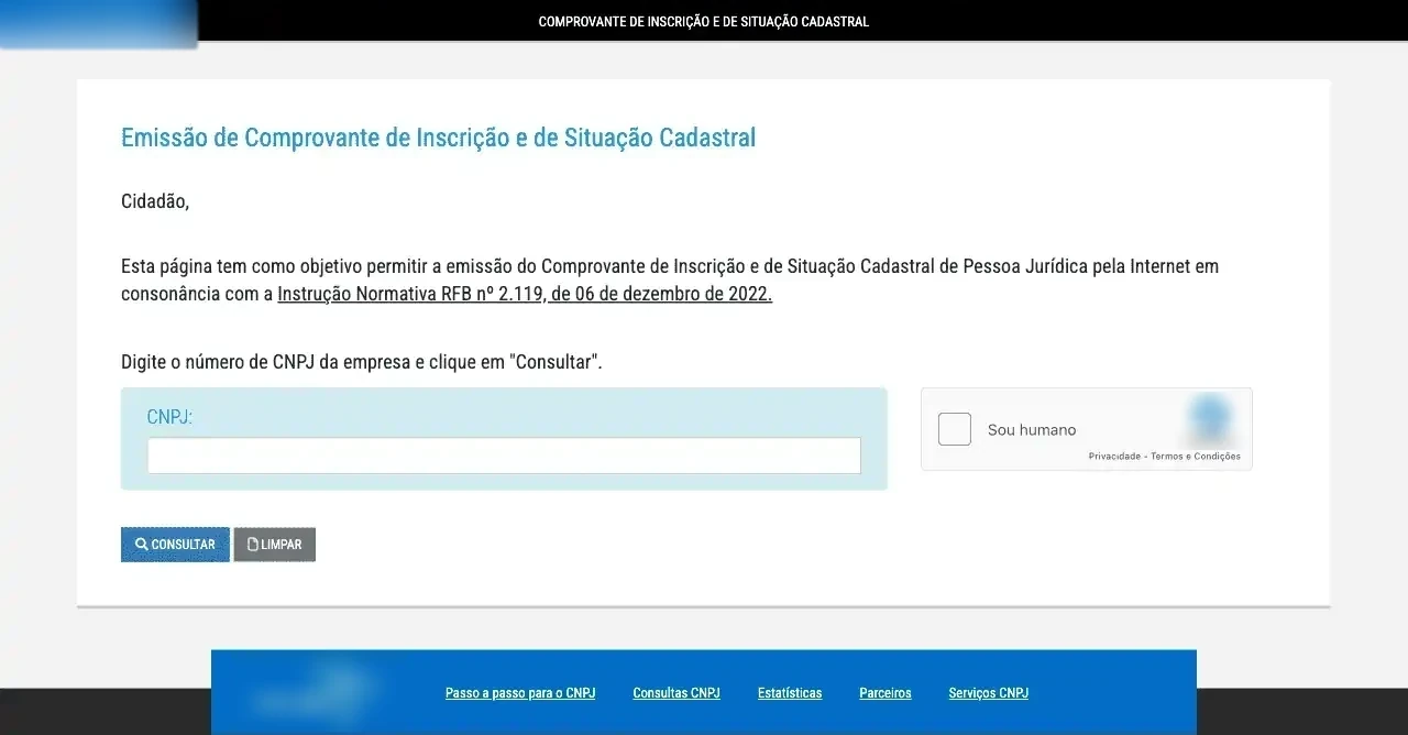Captura do portal automatizado pela API Receita Federal / CNPJ