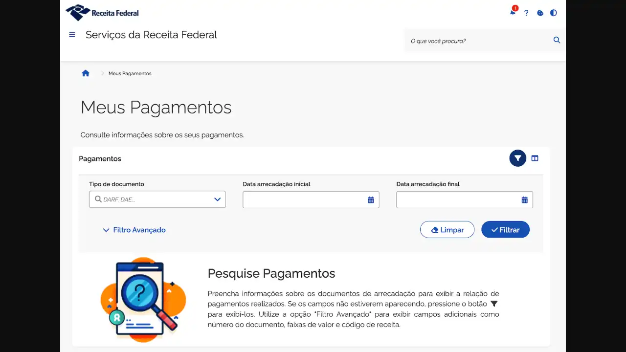 Receita Federal / Comprovante de Pagamento