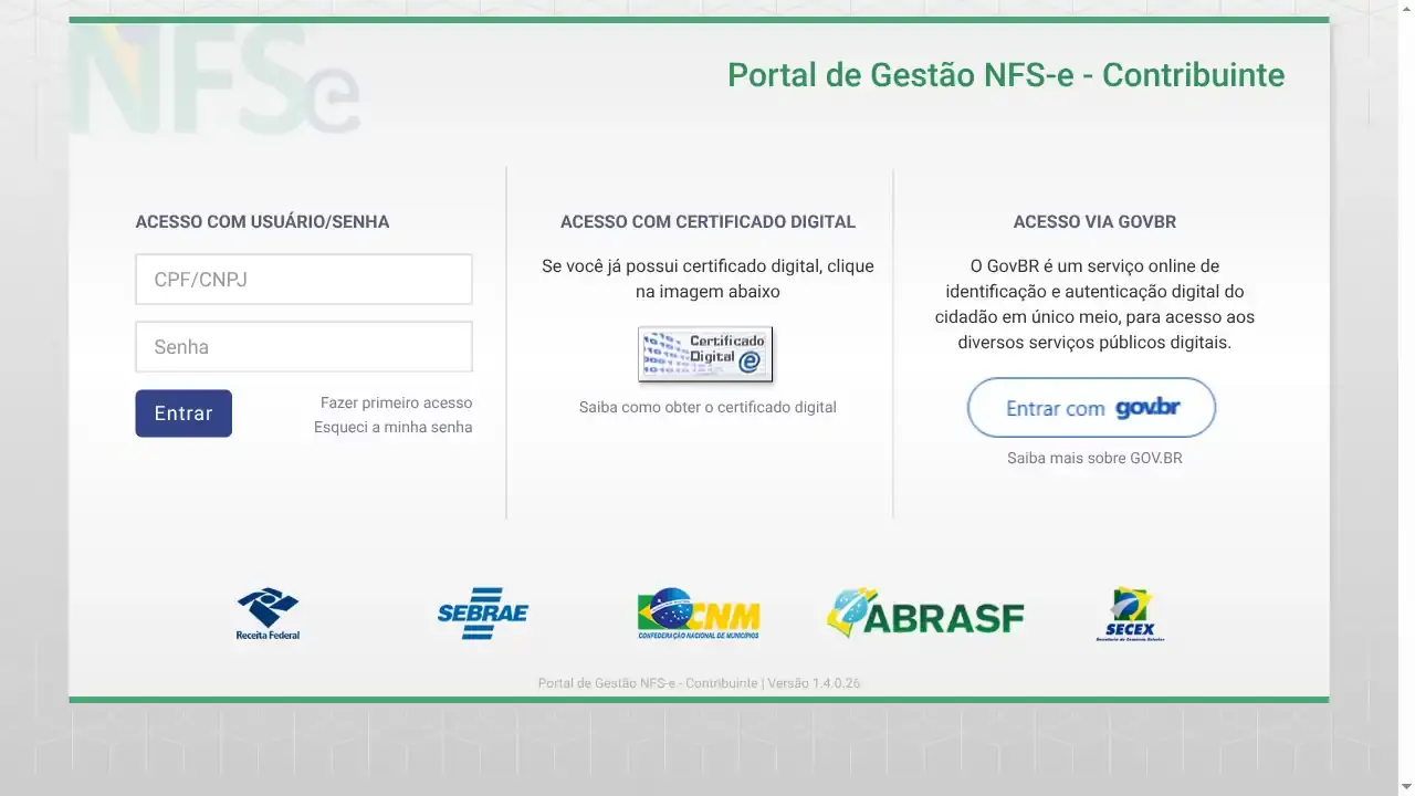 Receita Federal / NFS-e / Notas Emitidas