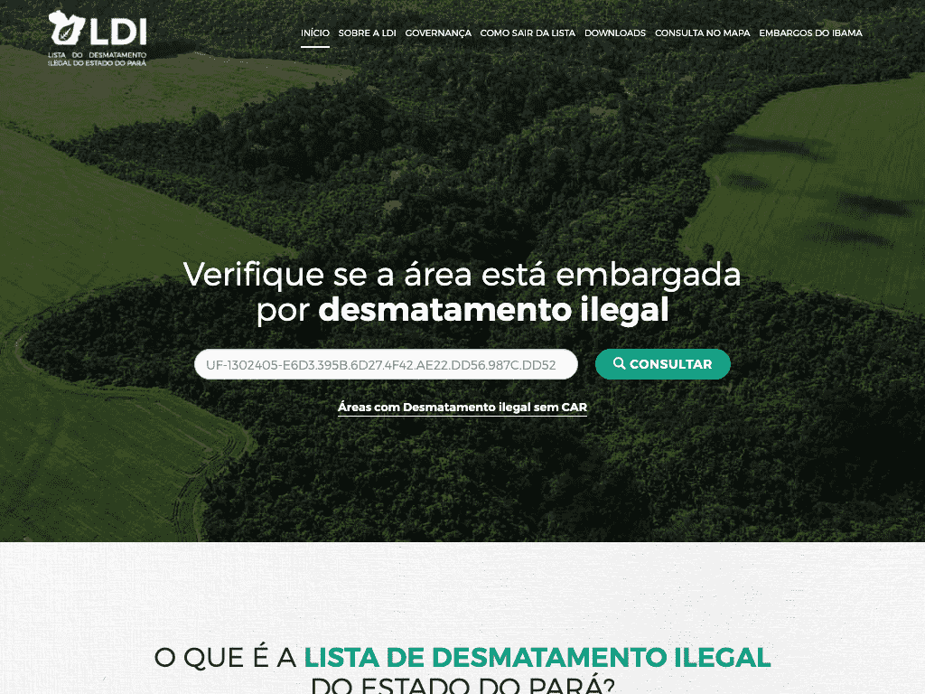 SEMA / PA / Lista de Desmatamento Ilegal do Pará (LDI)
