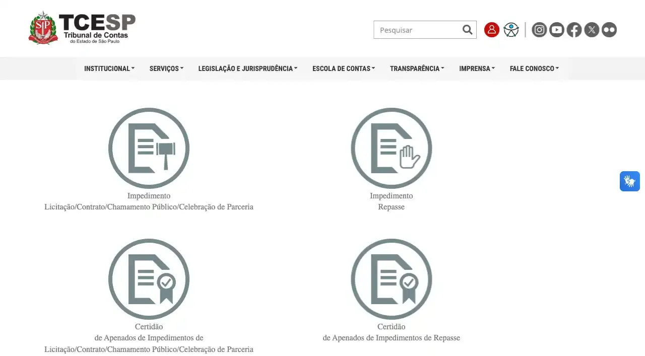 TCE / SP / Certidão de Apenados