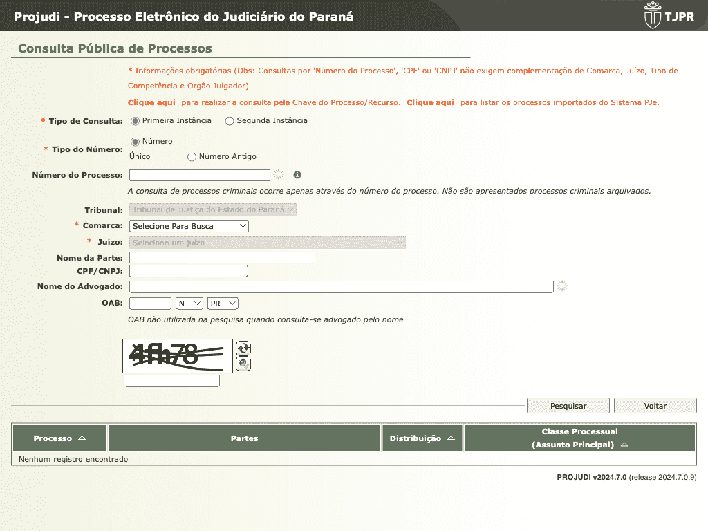 Tribunal / TJPR / Processo