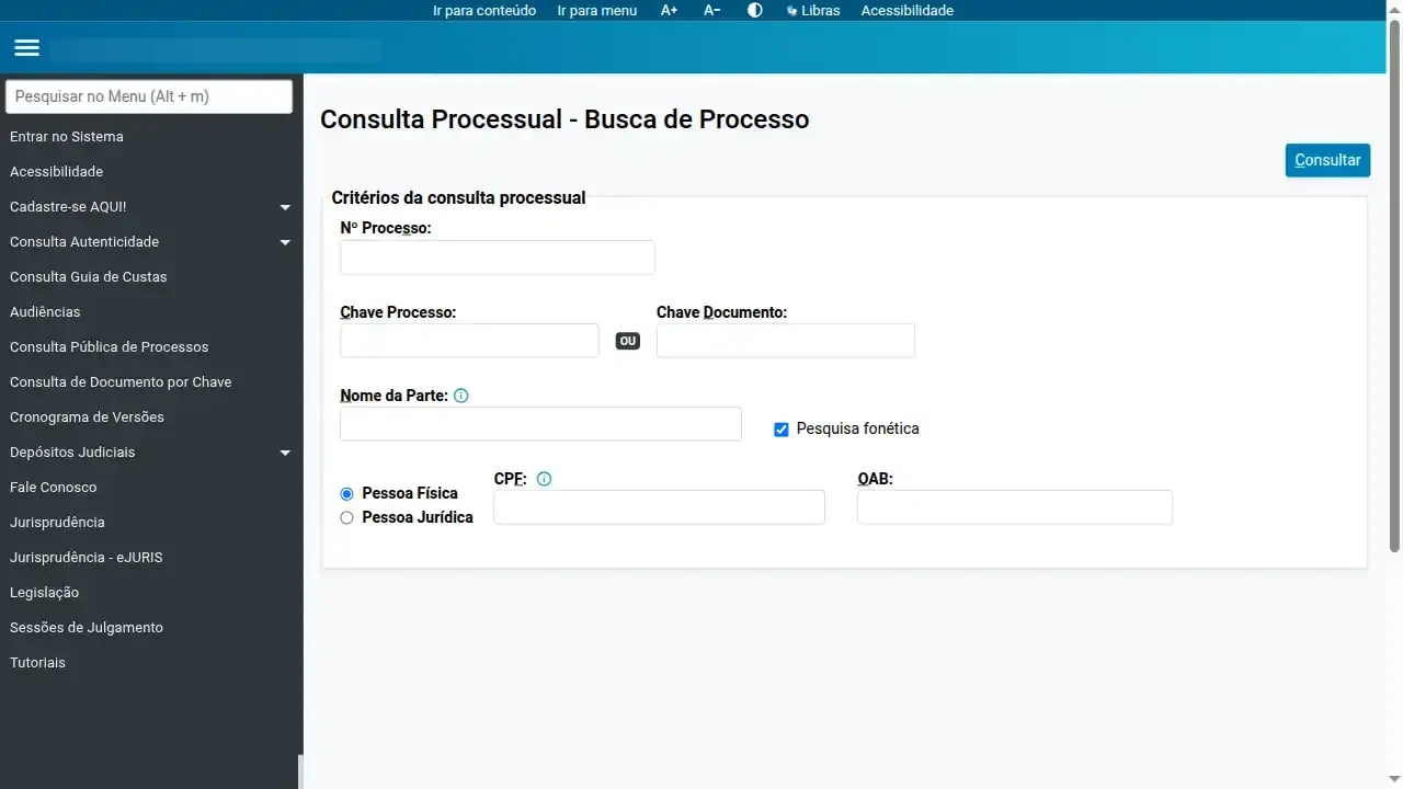 Captura do portal automatizado pela API Tribunal / TJRJ / Processo (eproc)