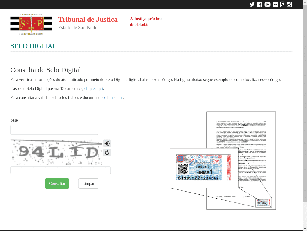Tribunal / TJSP / Selo Digital