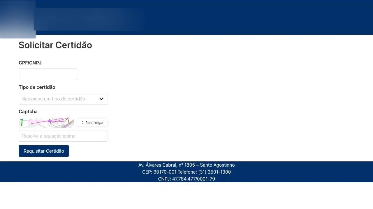 Captura do portal automatizado pela API Tribunal / TRF6 / Certidão Judicial Cível, Criminal e Eleitoral