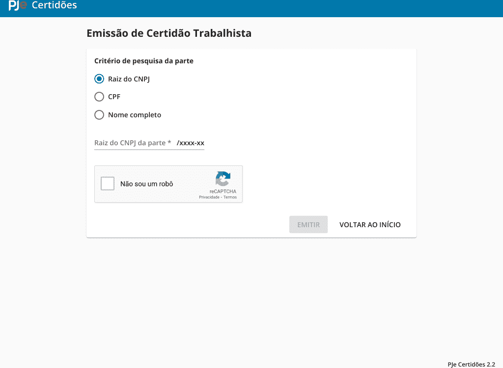 Tribunal / TRT13 / Certidão Eletrônica de Ações Trabalhistas (CEAT)