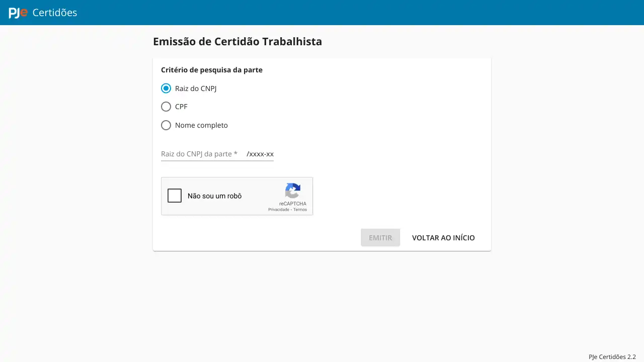 Tribunal / TRT14 / Certidão Eletrônica de Ações Trabalhistas (CEAT)