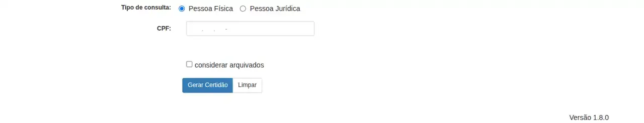 Tribunal / TRT21 / Certidão Eletrônica de Ações Trabalhistas (CEAT)