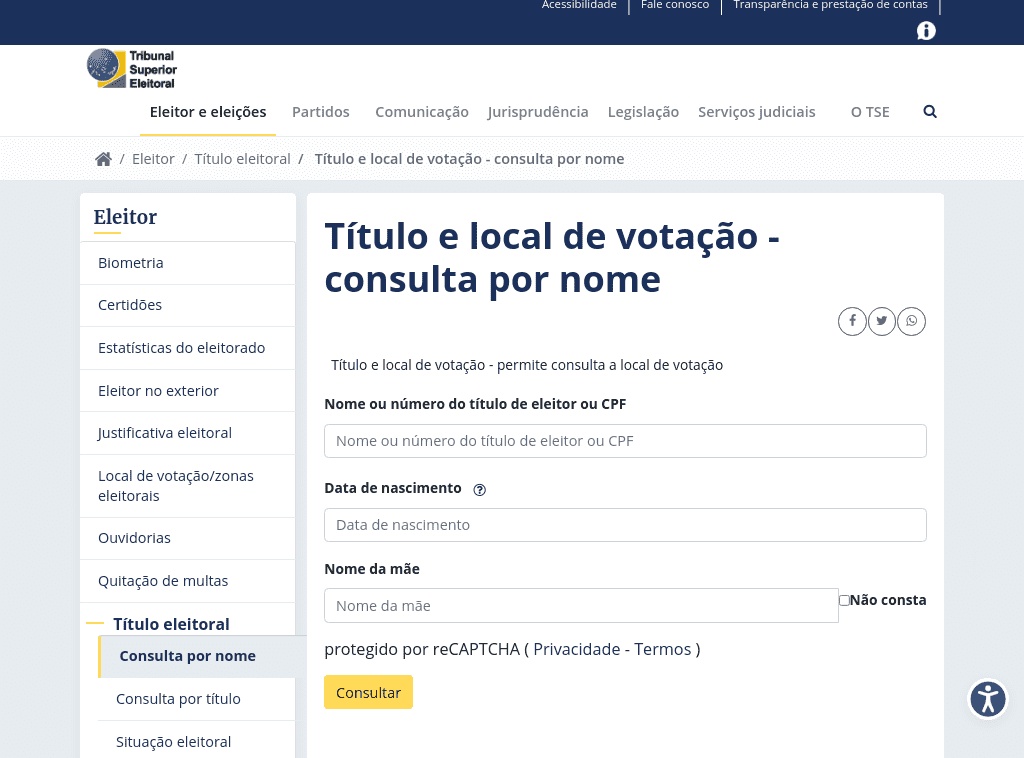 Tribunal / TSE / Título Eleitoral