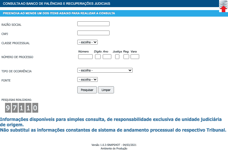 Tribunal / TST / Banco de Falências