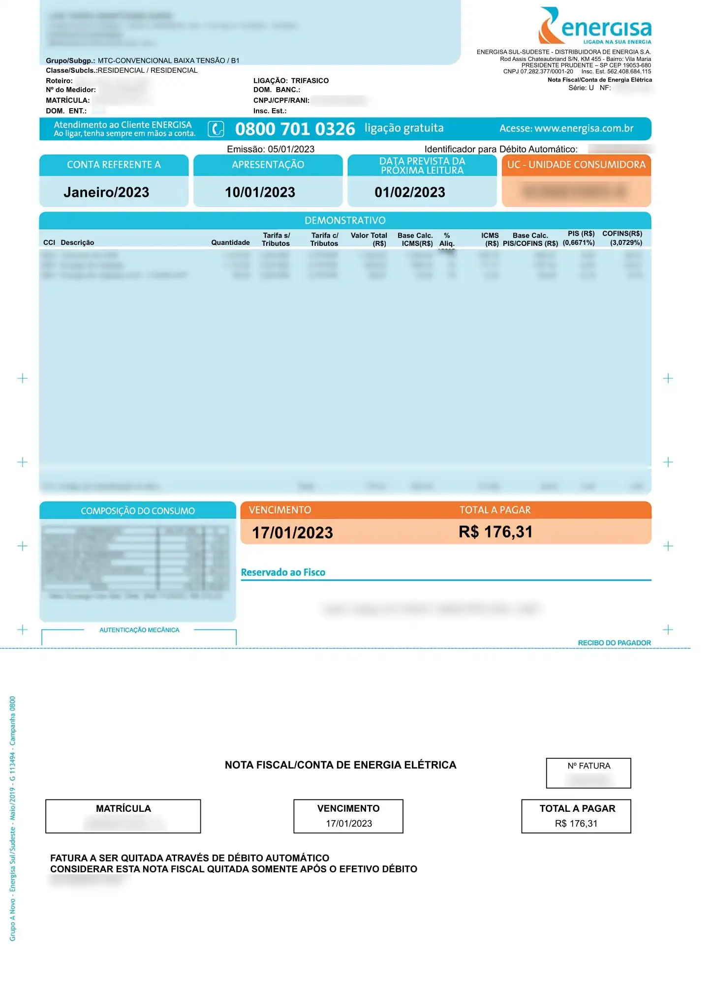 OCR / Contas / Energisa