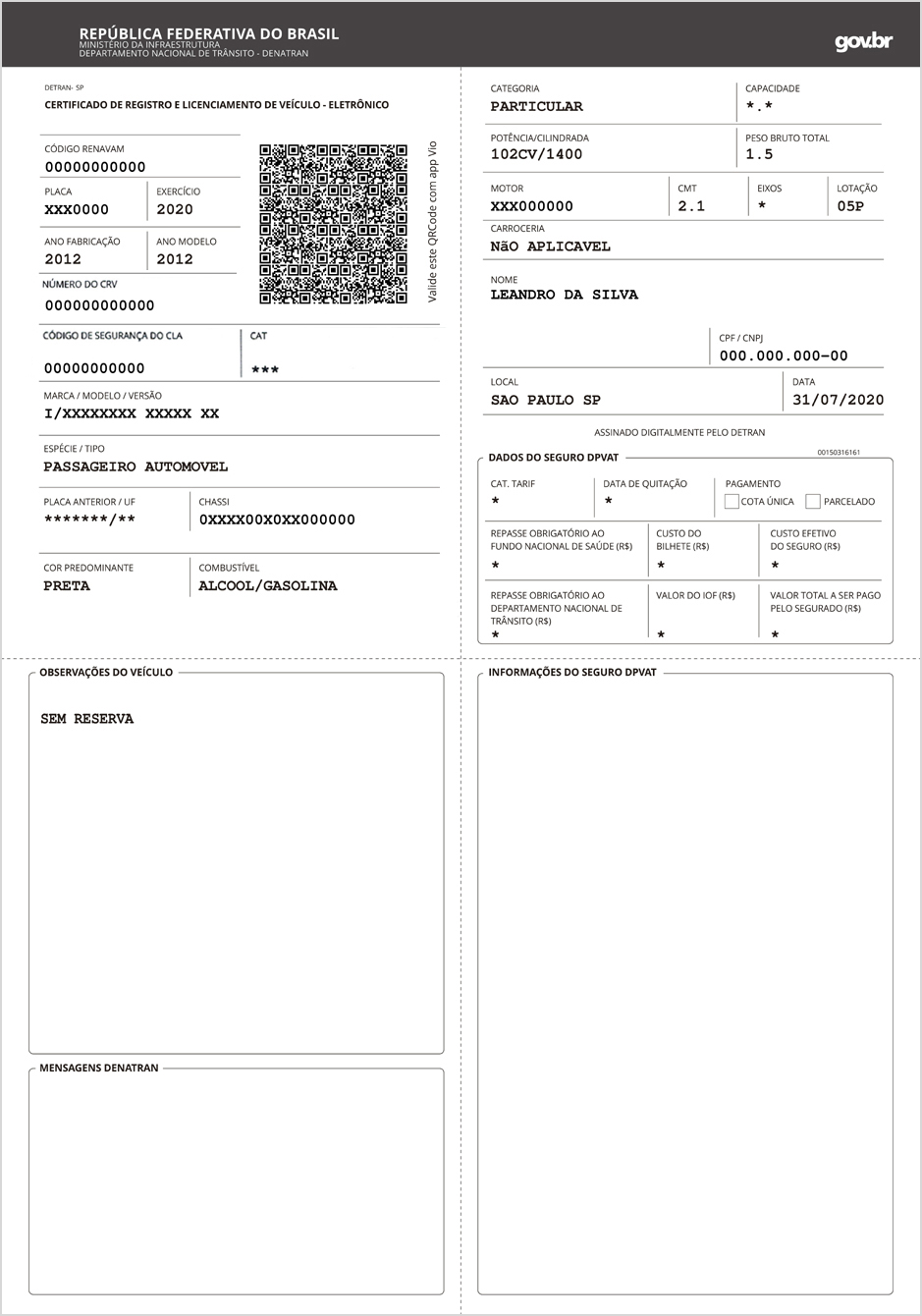 OCR / CRLV (Certificado de Registro e Licenciamento do Veículo)